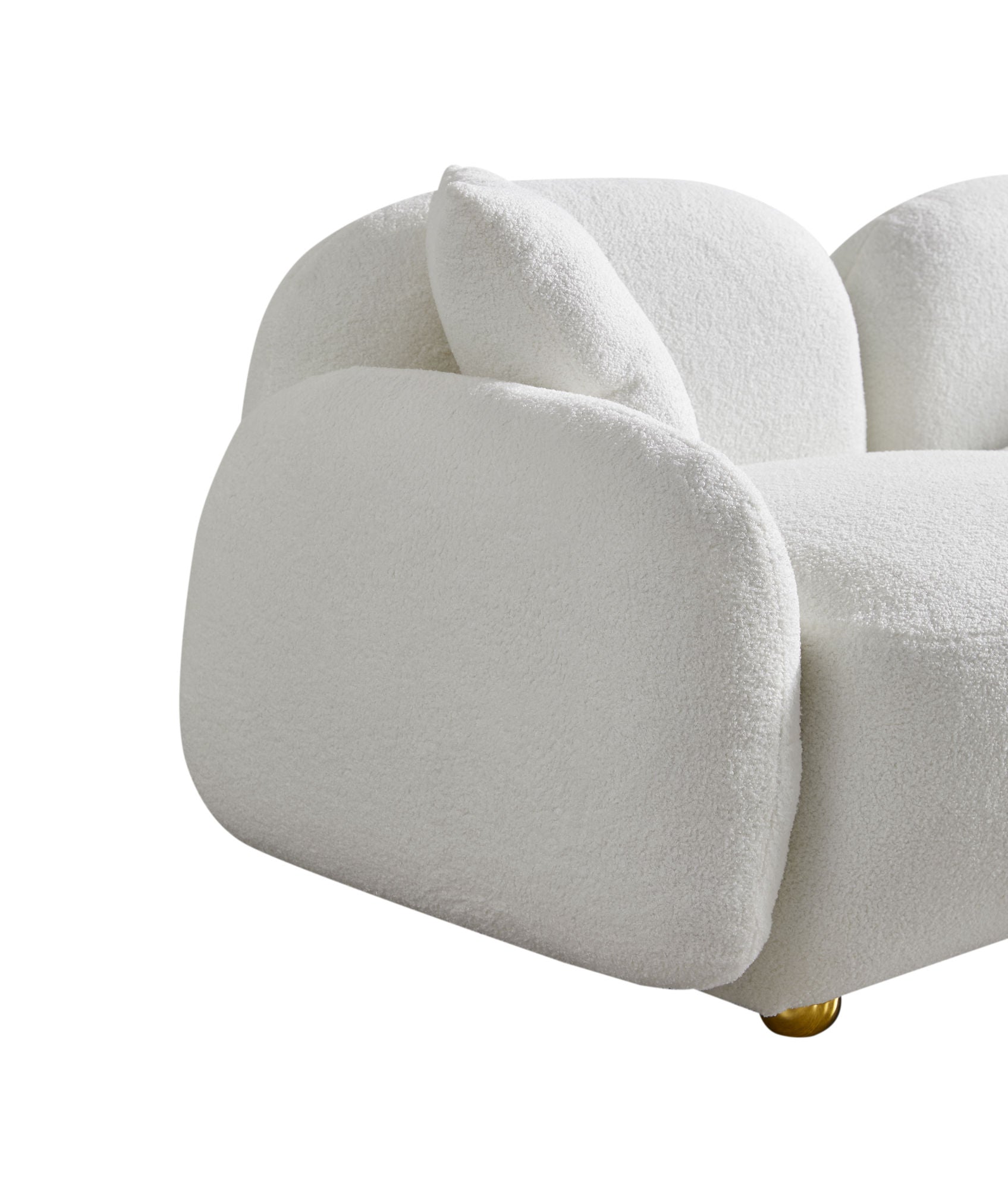 Luxury Plush Fabric White Sofa