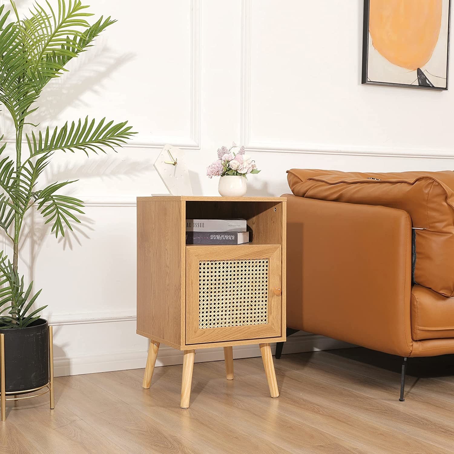 Natural Rattan Bedside Table