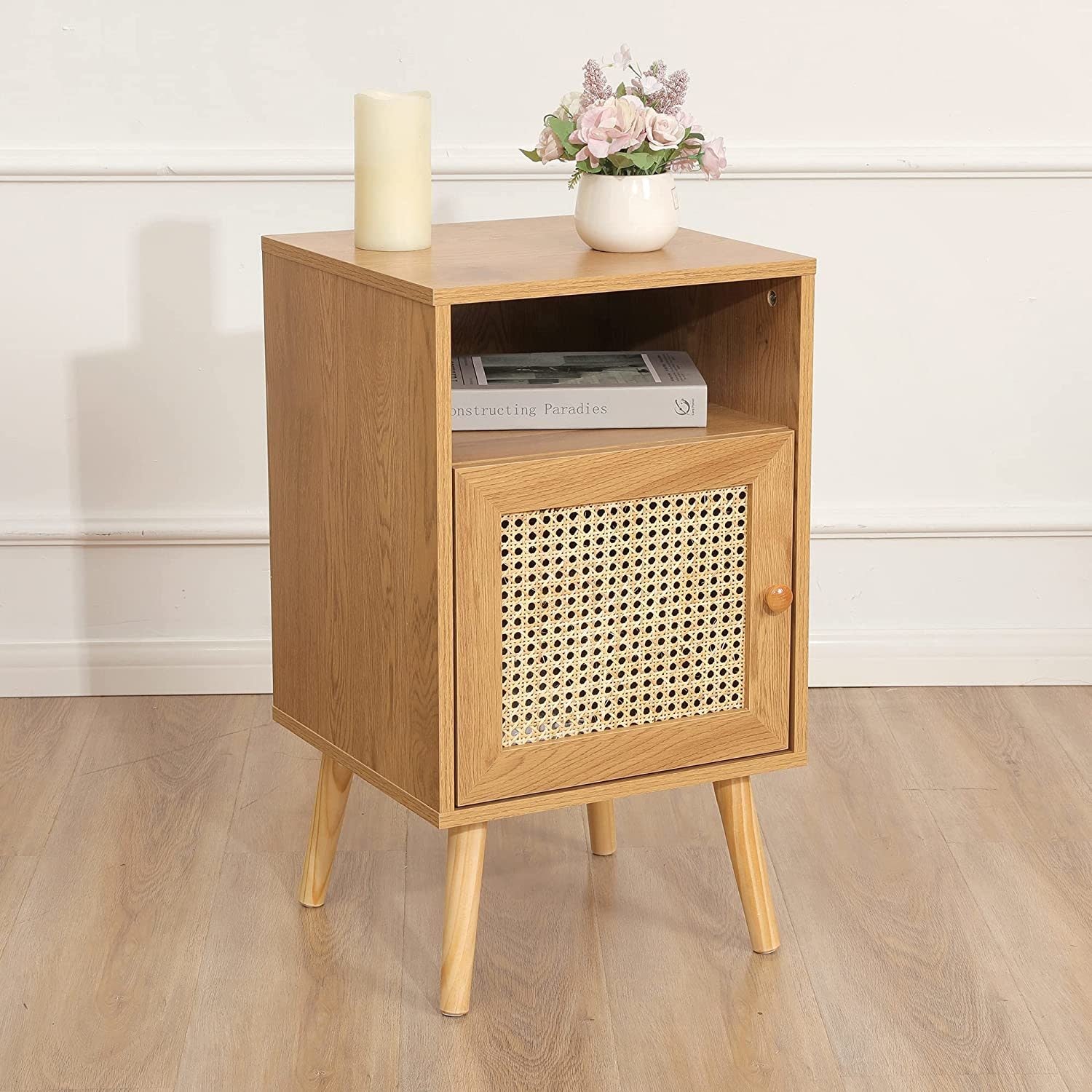 Natural Rattan Bedside Table