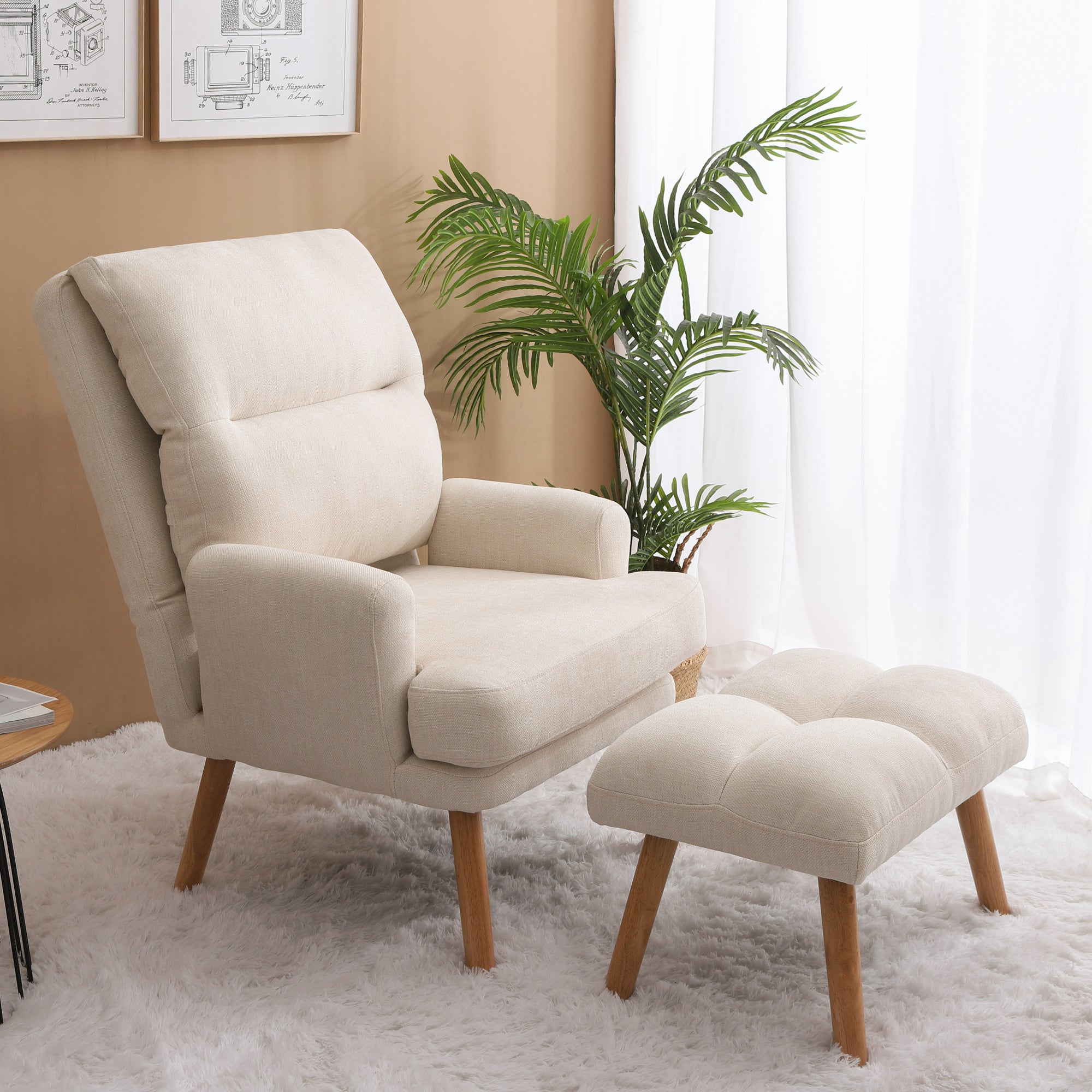 Accent Chair & Ottoman Set