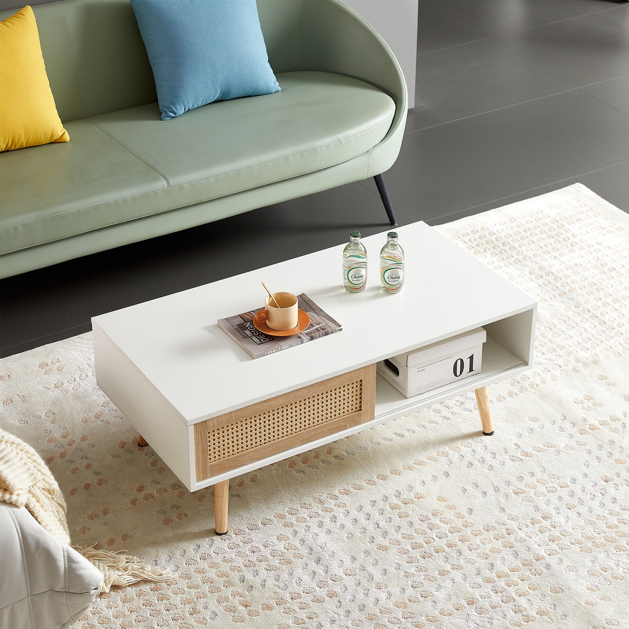 Rattan Coffee Table with Storage