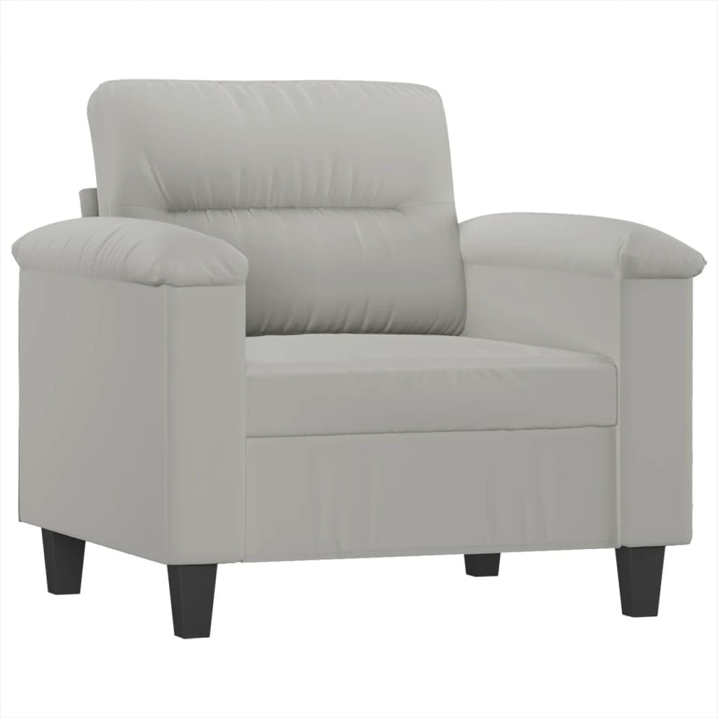 Grey Armchair with Footstool