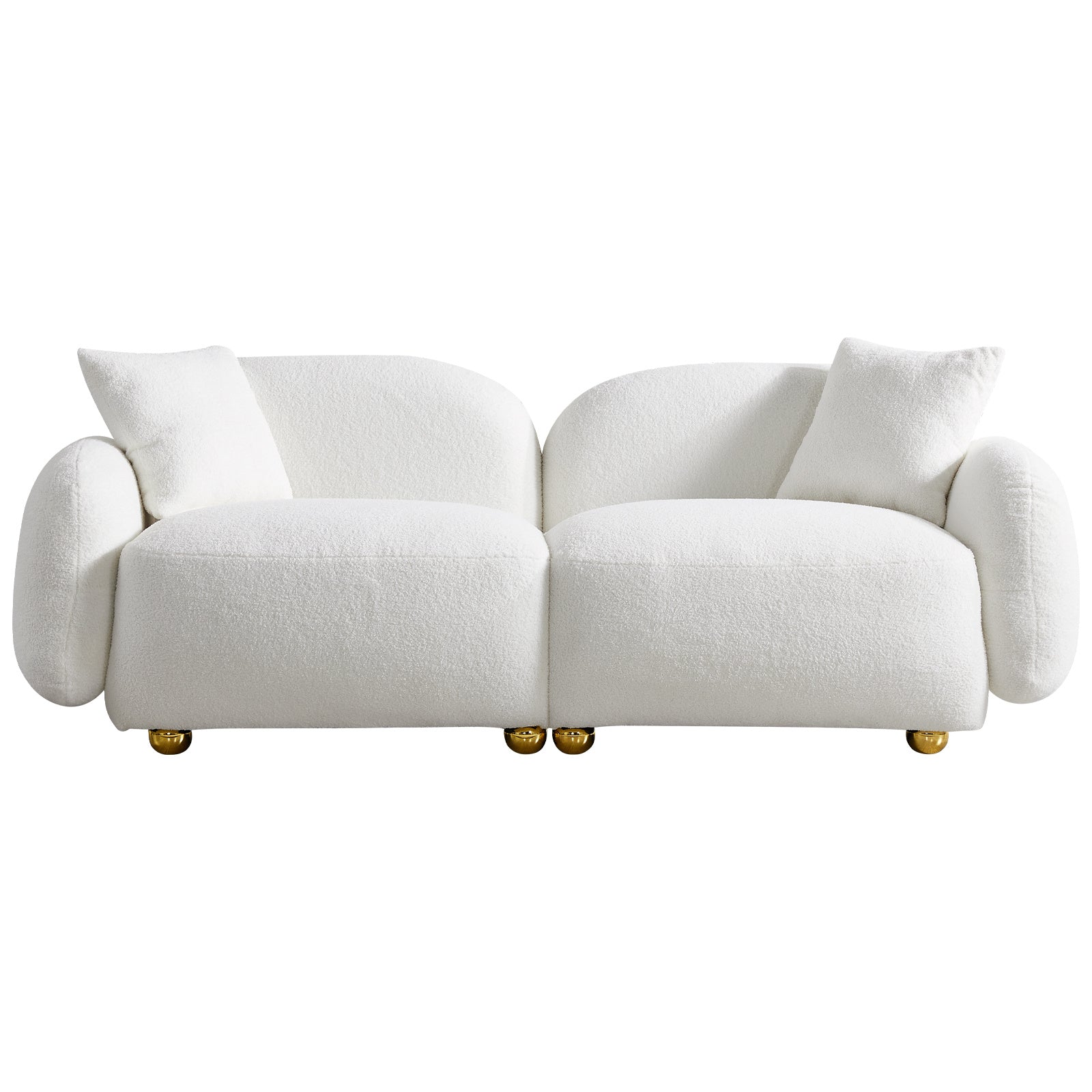 Luxury Plush Fabric White Sofa